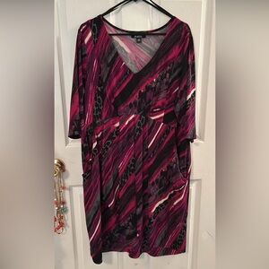 AGB Vivid Dress in Pink and Black with Pockets